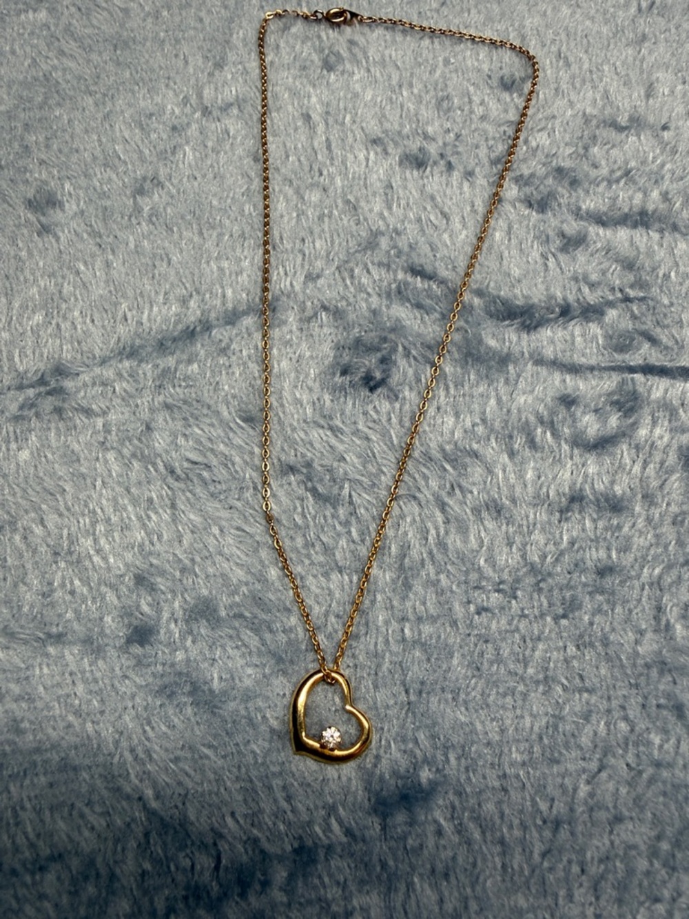 Gold Heart Pendant Necklace with Crystal Accent - Women Jewelry